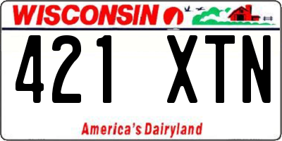 WI license plate 421XTN
