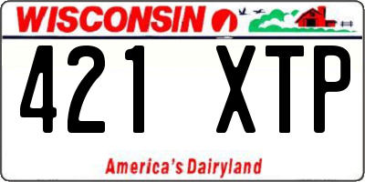 WI license plate 421XTP