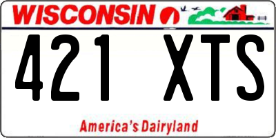 WI license plate 421XTS