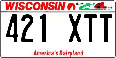 WI license plate 421XTT