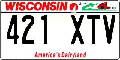 WI license plate 421XTV