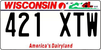 WI license plate 421XTW