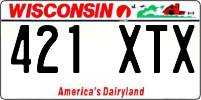 WI license plate 421XTX