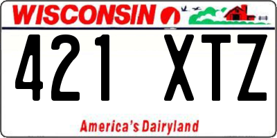 WI license plate 421XTZ