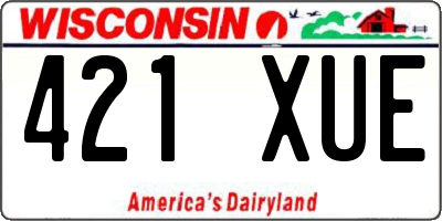 WI license plate 421XUE