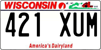 WI license plate 421XUM