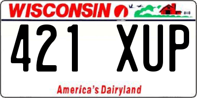 WI license plate 421XUP