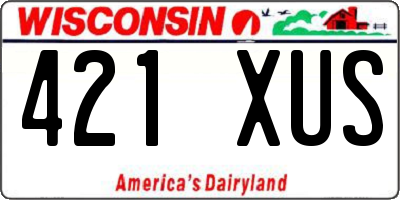 WI license plate 421XUS