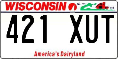 WI license plate 421XUT