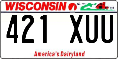 WI license plate 421XUU