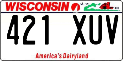 WI license plate 421XUV