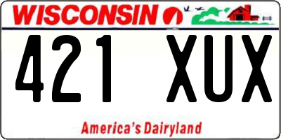 WI license plate 421XUX