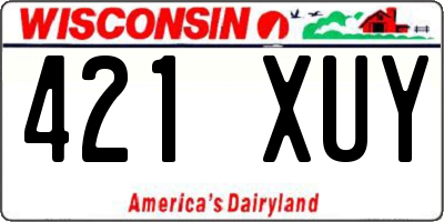 WI license plate 421XUY