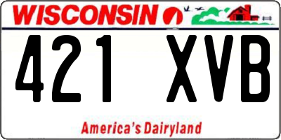 WI license plate 421XVB