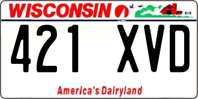WI license plate 421XVD