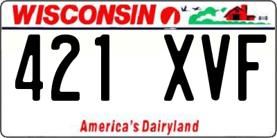 WI license plate 421XVF