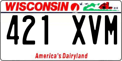 WI license plate 421XVM