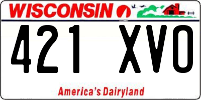 WI license plate 421XVO