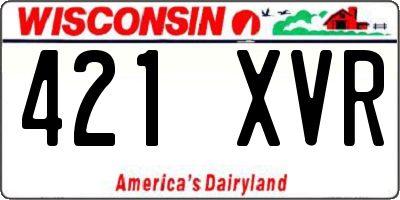 WI license plate 421XVR