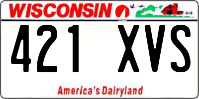 WI license plate 421XVS