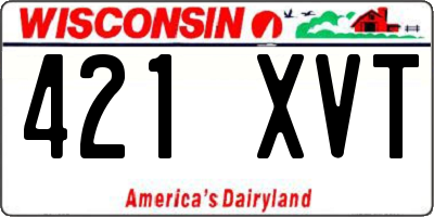 WI license plate 421XVT