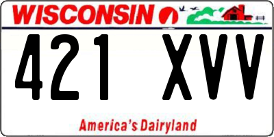 WI license plate 421XVV