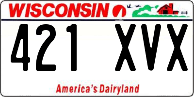 WI license plate 421XVX