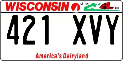 WI license plate 421XVY