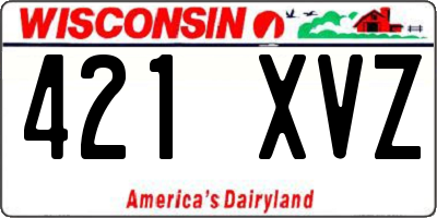 WI license plate 421XVZ