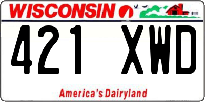 WI license plate 421XWD