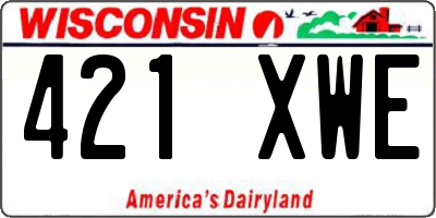 WI license plate 421XWE