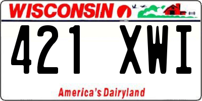 WI license plate 421XWI