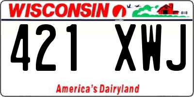 WI license plate 421XWJ