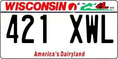 WI license plate 421XWL