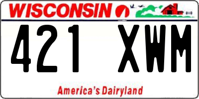 WI license plate 421XWM
