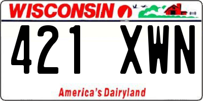 WI license plate 421XWN