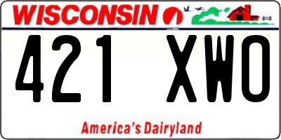 WI license plate 421XWO