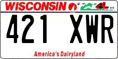 WI license plate 421XWR