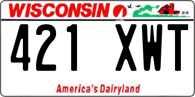 WI license plate 421XWT
