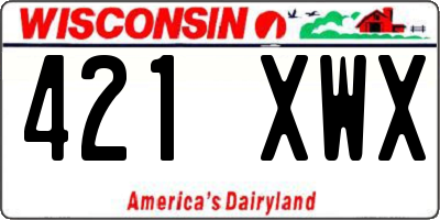 WI license plate 421XWX