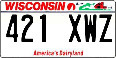 WI license plate 421XWZ