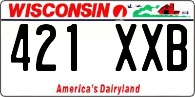 WI license plate 421XXB