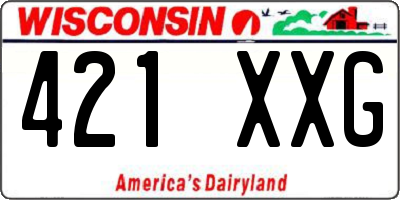 WI license plate 421XXG