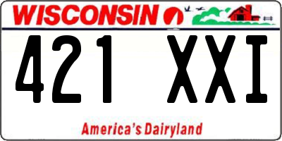 WI license plate 421XXI