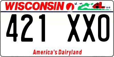 WI license plate 421XXO