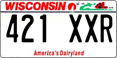 WI license plate 421XXR