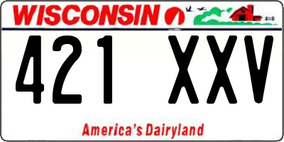 WI license plate 421XXV