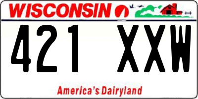 WI license plate 421XXW