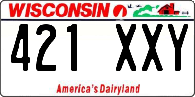 WI license plate 421XXY