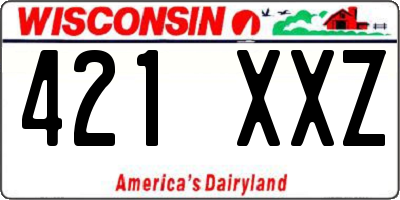 WI license plate 421XXZ